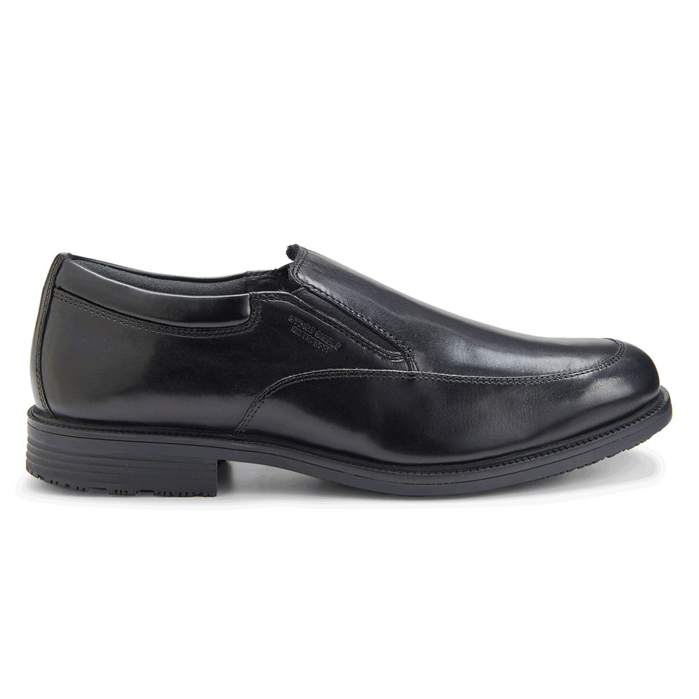 Rockport Mens Lead the Pack Waterproof - Slip-On Black - VJI873064